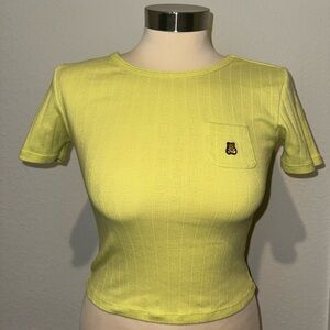 Teddy Fresh Yellow Fitted Crop Tee